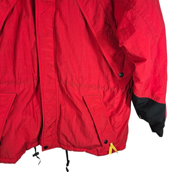 Vintage Marlboro Country Store Jacket Mens Large Red Black Down Puffer Parka 90s - Picture 6 of 14